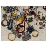 Large Vintage and Costume Jewelry Lot Necklaces Bracelets Earrings Brooches