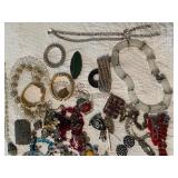 Large Vintage and Costume Jewelry Lot Necklaces Bracelets Earrings Brooches