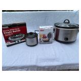 Kitchen Appliance Lot: Electric Single Burner, Crock-Pot Slow Cooker, Little Dipper Warmer, Dash Mini Waffle Maker