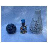 Set of 3 Decorative Art Glass and Ceramic Pieces