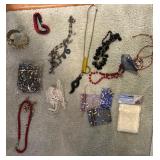Collection of Costume Jewelry and Organza Gift Pouches