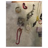 Collection of Costume Jewelry and Organza Gift Pouches