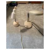 Lot of 2 Beige Desk Lamps Adjustable with Weighted Bases