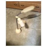Lot of 2 Beige Desk Lamps Adjustable with Weighted Bases