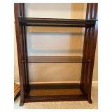 Wood and Glass Display Shelf Unit with Four Shelves