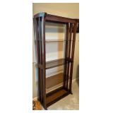 Wood and Glass Display Shelf Unit with Four Shelves