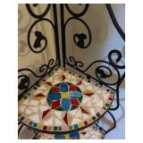 Iron Corner Shelf with Mosaic Tile Shelves