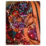 Set of 2 Embroidered Travel Bags with Floral and Bird Designs