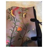 Set of 2 Embroidered Travel Bags with Floral and Bird Designs