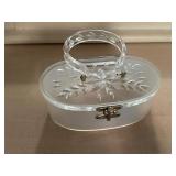 Vintage Glass Trinket Box and Lucite Vanity Box Set