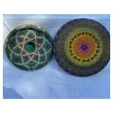 Collection of Woven Lidded Basket, Glass Bowl with Stand, Decorative Figurines and Trinkets