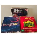 Collection of 3 Board Games: Triple Yahtzee, Imaginiff, Apples to Apples