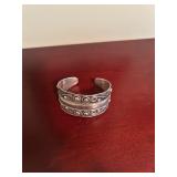 Sterling Silver Cuff Bracelet and Modernist Pendant Set