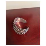Sterling Silver Cuff Bracelet and Modernist Pendant Set