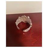 Set of 2 Artistic Cuff Bracelets - Sterling Silver and Mixed Gemstone