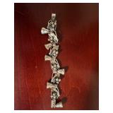 Collection of 5 Vintage Silver Jewelry Pieces including Bracelet, Bangle, Necklace, Ring, and Pendant