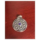 Jewelry Set Including Silver-Tone Necklace, Bee Ring, and Gemstone Pendant