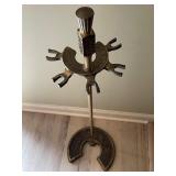 Vintage Brass Fireplace Tool Set with Stand