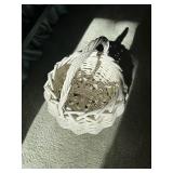 Collection of 3 Decorative Headbands and White Wicker Basket