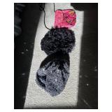Set of 2 Black Dress Hats and Embroidered Pink Purse