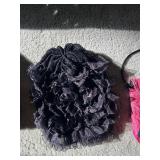Set of 2 Black Dress Hats and Embroidered Pink Purse
