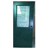 TruTech Decorative Exterior Door, 36 in, Green/White.