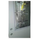 TruTech Decorative Exterior Door, 36 in, Green/White.