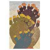 LL - Ron Nelson Original Mud and Wattle Cactus Artwork