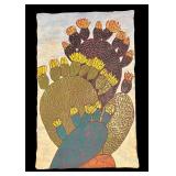 LL - Ron Nelson Original Mud and Wattle Cactus Artwork