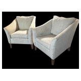 LR - Pair of Ethan Allen Upholstered Armchairs