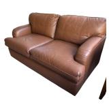 O - Classic Brown Leather Sofa