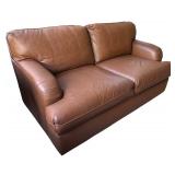 O - Classic Brown Leather Sofa