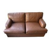 O - Classic Brown Leather Sofa