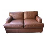 O - Classic Brown Leather Sofa