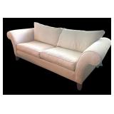 LR - Ethan Allen Rolled Arm Sofa / Couch Beige Upholstery