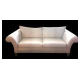 LR - Ethan Allen Rolled Arm Sofa / Couch Beige Upholstery