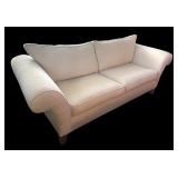 LR - Ethan Allen Rolled Arm Sofa / Couch Beige Upholstery
