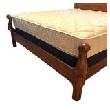 LL - King Size Wood Bed Frame with Ornate Headboard