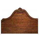 LL - King Size Wood Bed Frame with Ornate Headboard