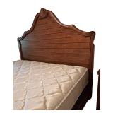LL - King Size Wood Bed Frame with Ornate Headboard