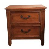 LL - Pair of Wooden 2-Drawer Nightstands / Side Tables
