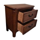 LL - Pair of Wooden 2-Drawer Nightstands / Side Tables