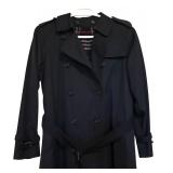 LL - Burberrys Black Trench Coat with Belt and Plaid Lining
