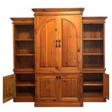 LL - Large Pine Wood Entertainment Cabinet with Shelves