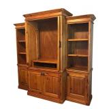 LL - Large Pine Wood Entertainment Cabinet with Shelves