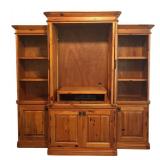 LL - Large Pine Wood Entertainment Cabinet with Shelves