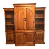 LL - Large Pine Wood Entertainment Cabinet with Shelves