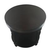 LR - Round Wood Accent Table with Shelf