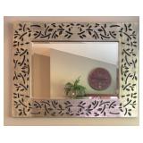 LR - Decorative Wall Mirror with Leaf Motif Frame