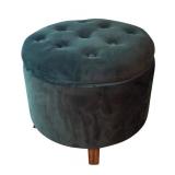 LR - Fujian Kingwell Round Velvet Storage Ottoman